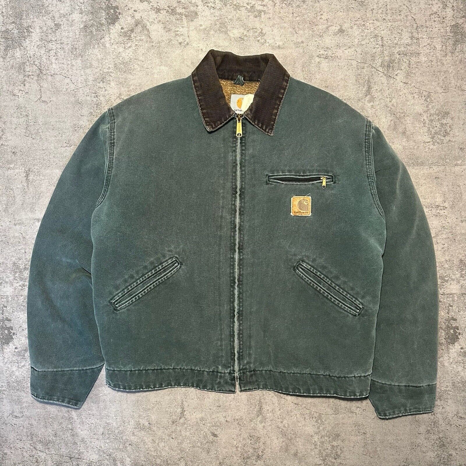 J43 HTG Detroit Jacket Medium Vintage Hunter Green/Blue Boxy Rare J97